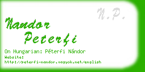 nandor peterfi business card