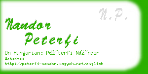 nandor peterfi business card